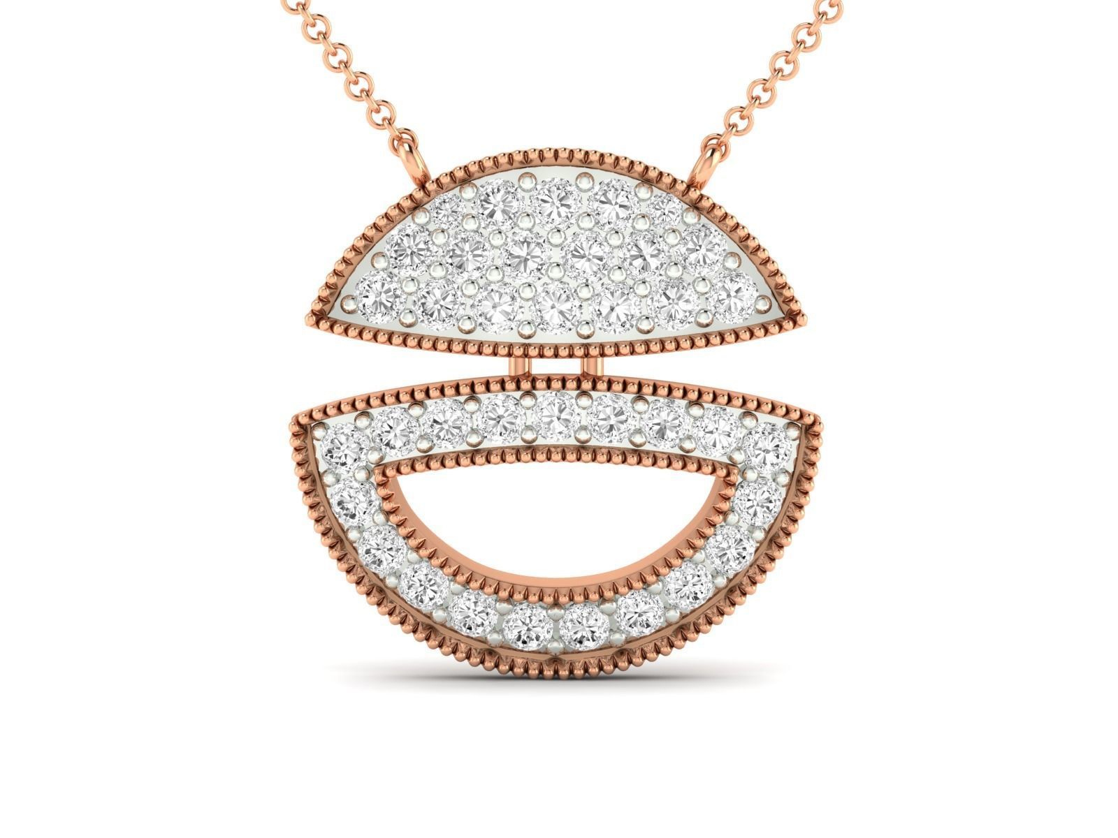 HFS-N051 (1) Luminous Geometric Silver Necklace with a radiant geometric design and sparkling accents.