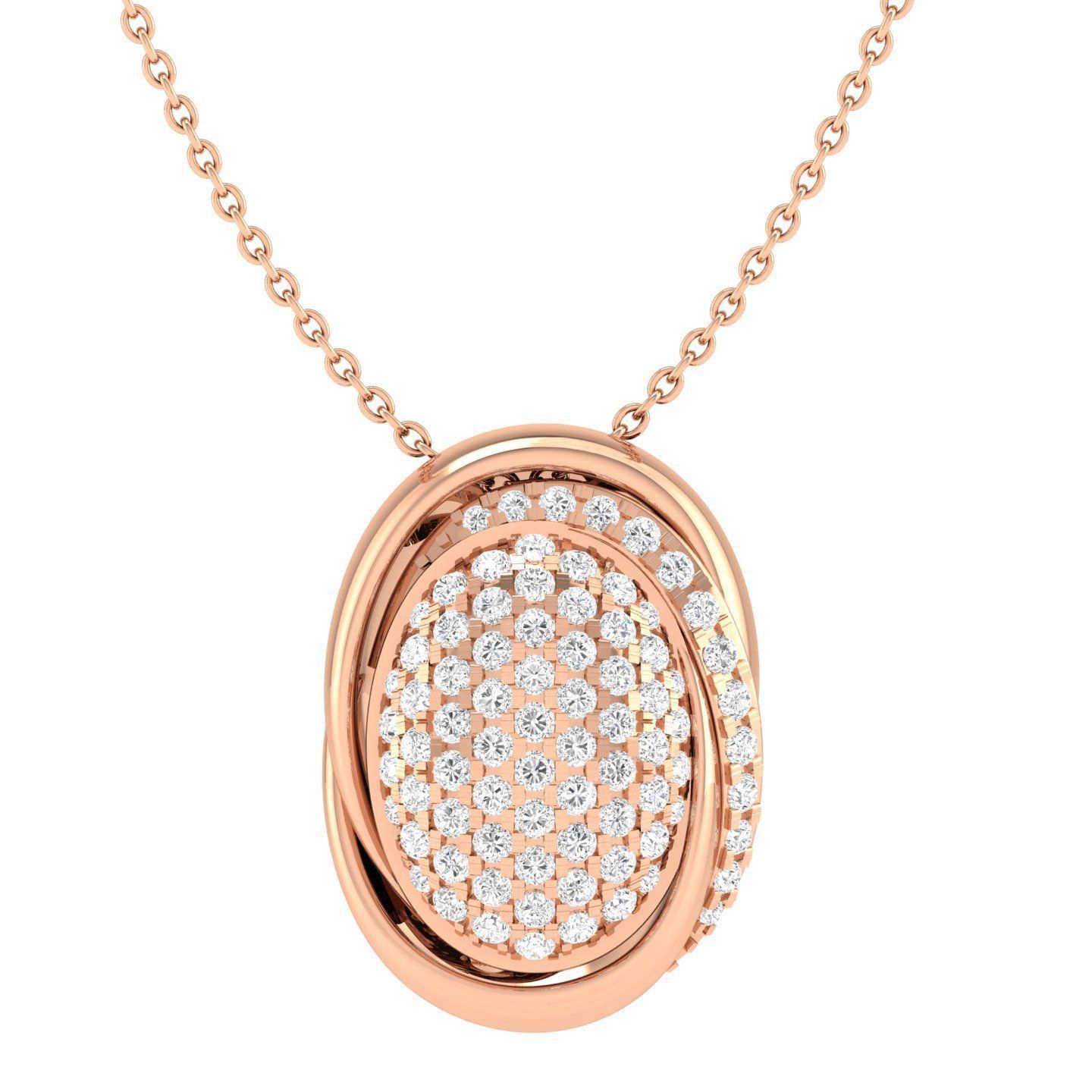 Radiant Silver Oval Necklace with a sparkling oval-shaped pendant encrusted with shimmering stones.