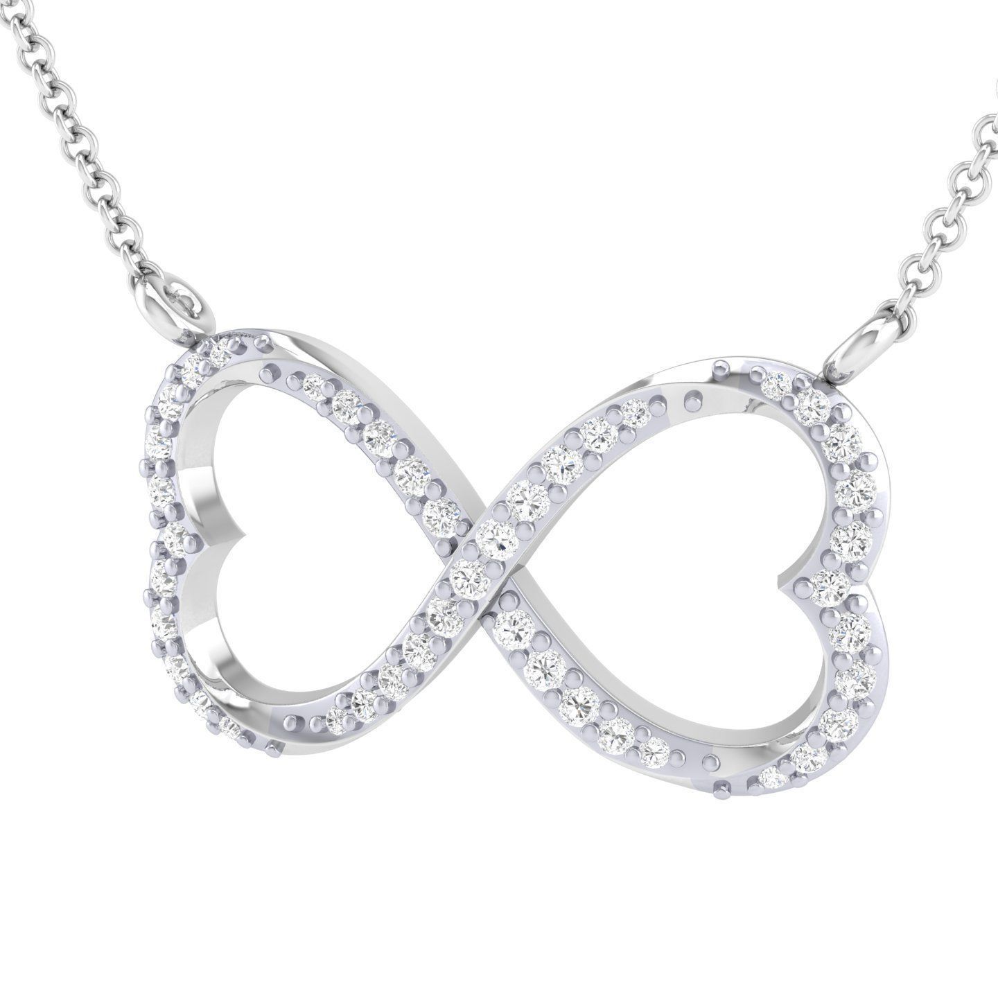Sparkling Infinity Heart Necklace featuring an intertwined heart and infinity symbol with radiant stones.