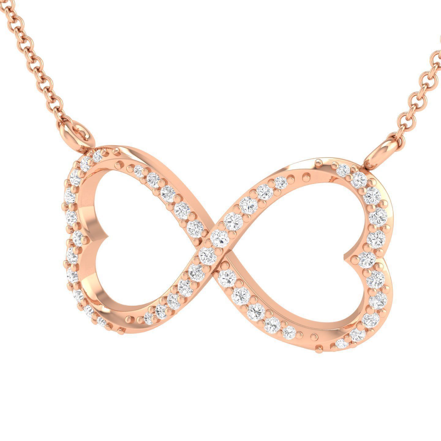 Sparkling Infinity Heart Necklace featuring an intertwined heart and infinity symbol with radiant stones.
