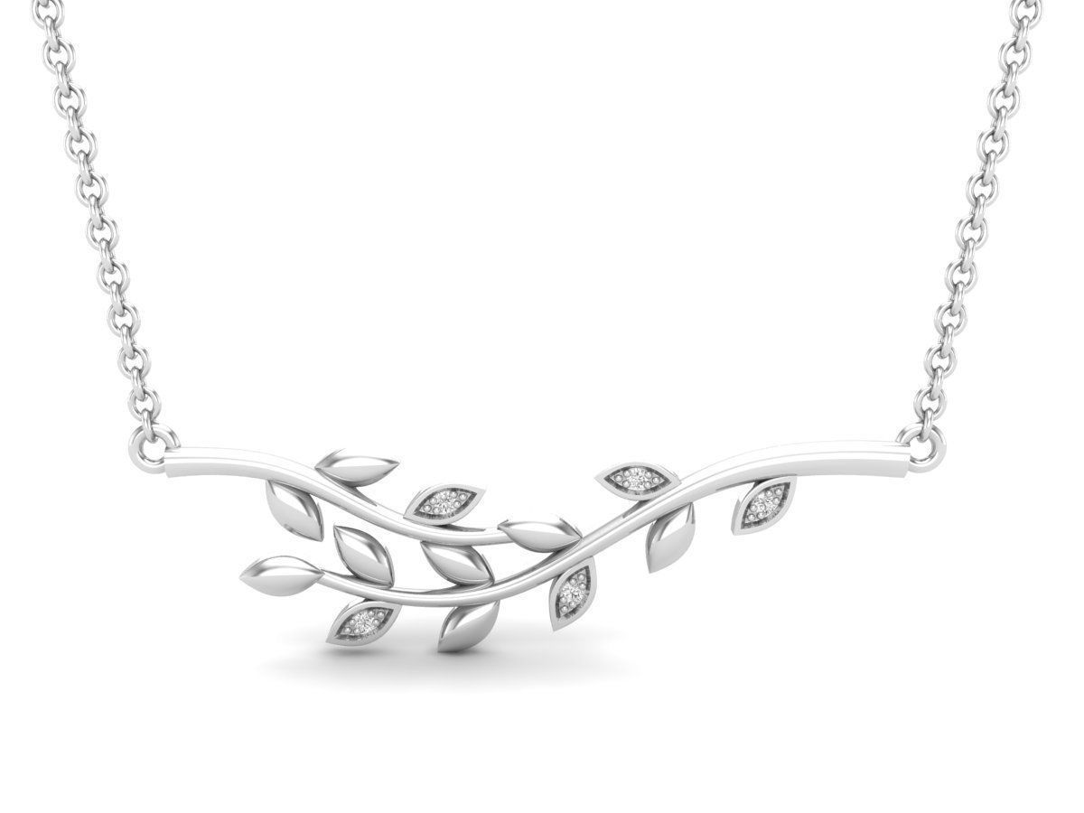 Elegant Vine Leaf Necklace featuring a delicate vine leaf design in high-quality silver.