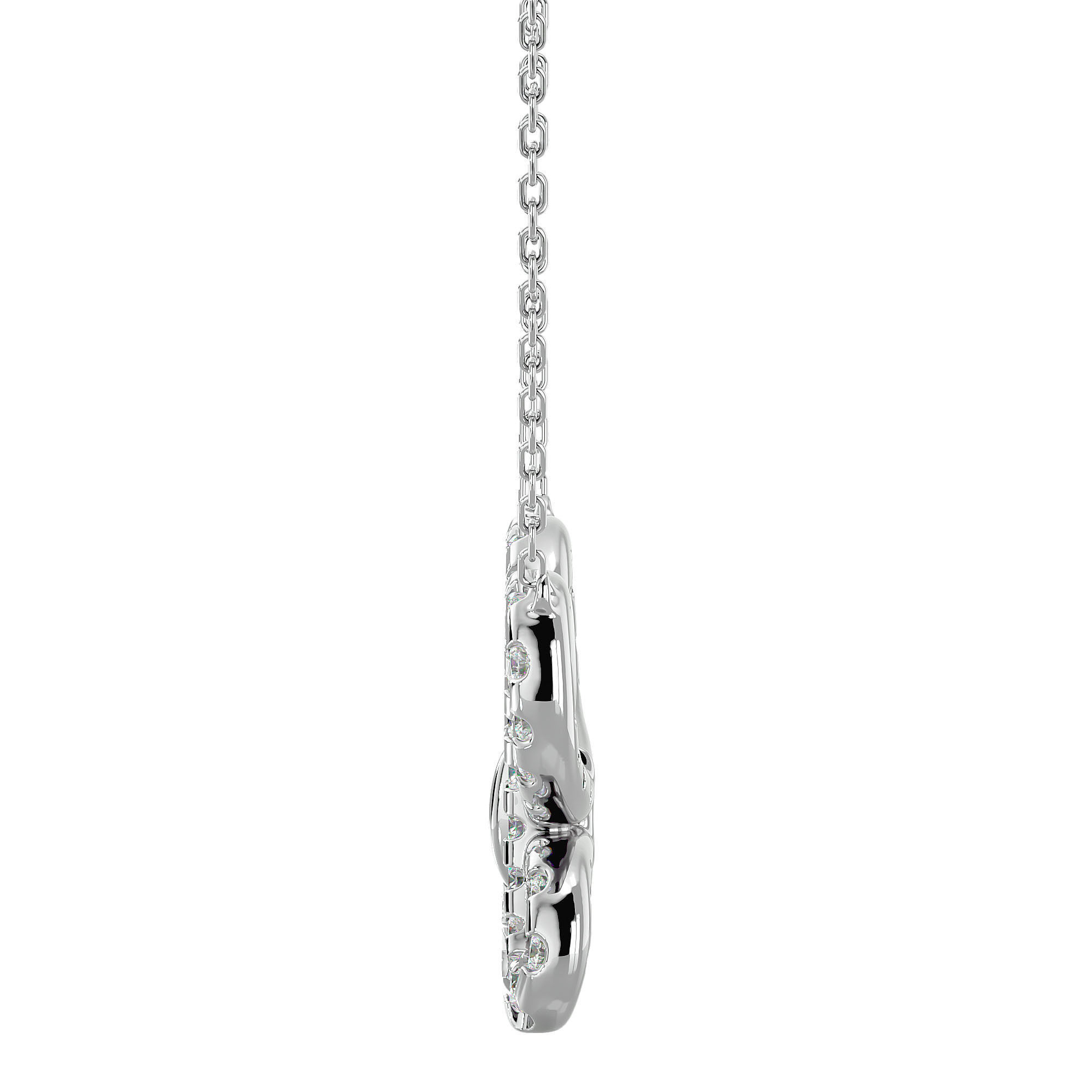 HFS-N059 (10) A delicate silver necklace featuring a butterfly pendant adorned with sparkling stones, capturing light with every movement.