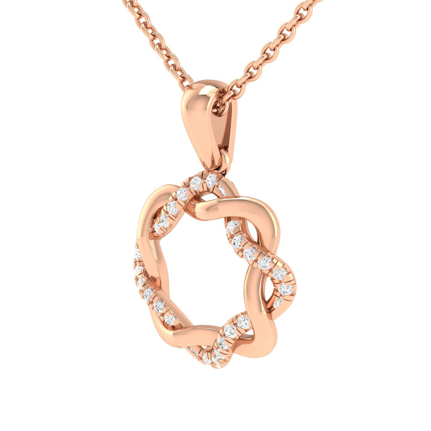 Sparkling Interlocking Circle Necklace