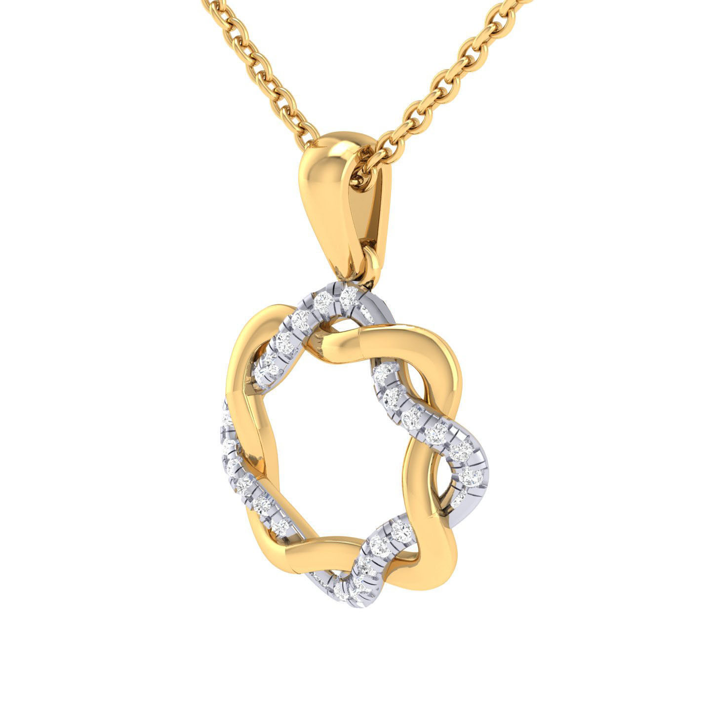 Sparkling Interlocking Circle Necklace