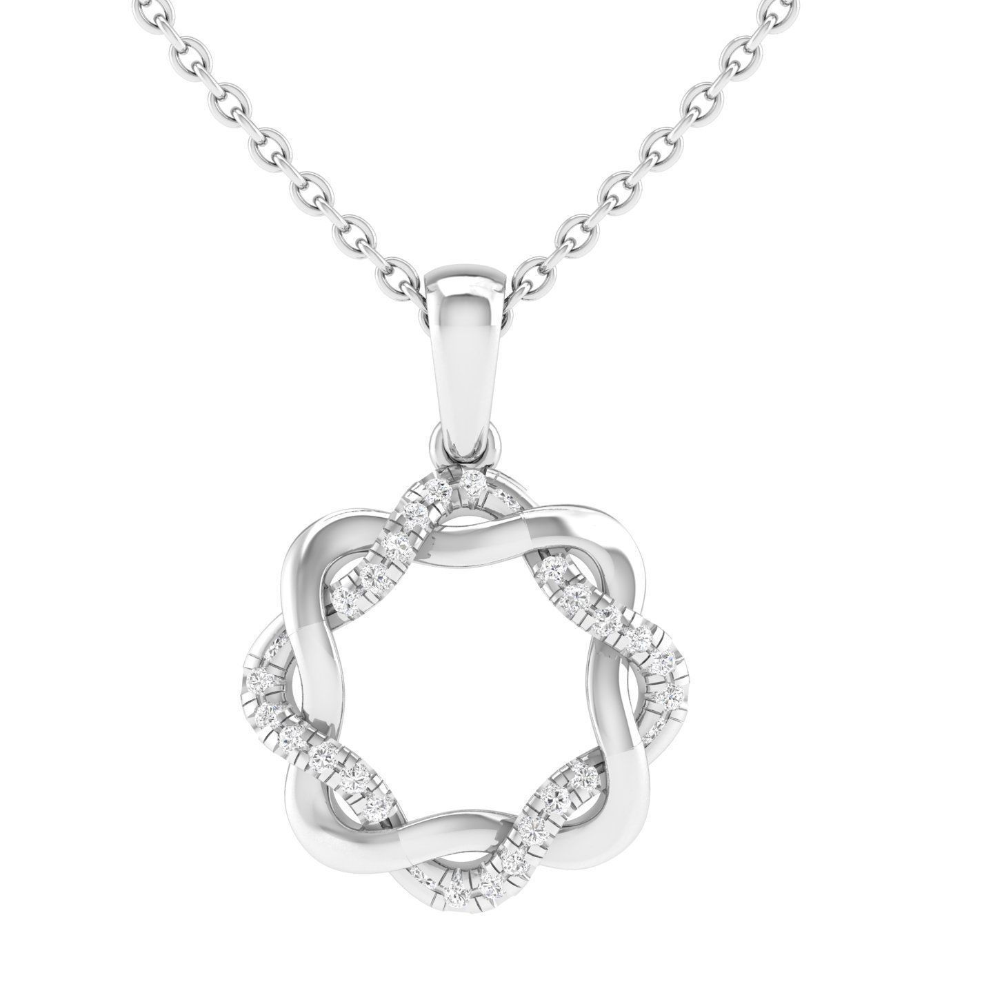 Sparkling Interlocking Circle Necklace