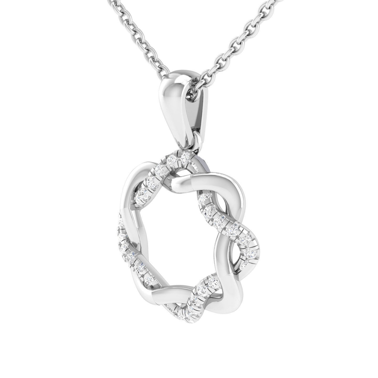 Sparkling Interlocking Circle Necklace