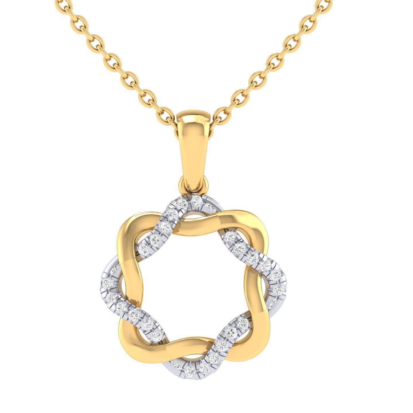 Sparkling Interlocking Circle Necklace