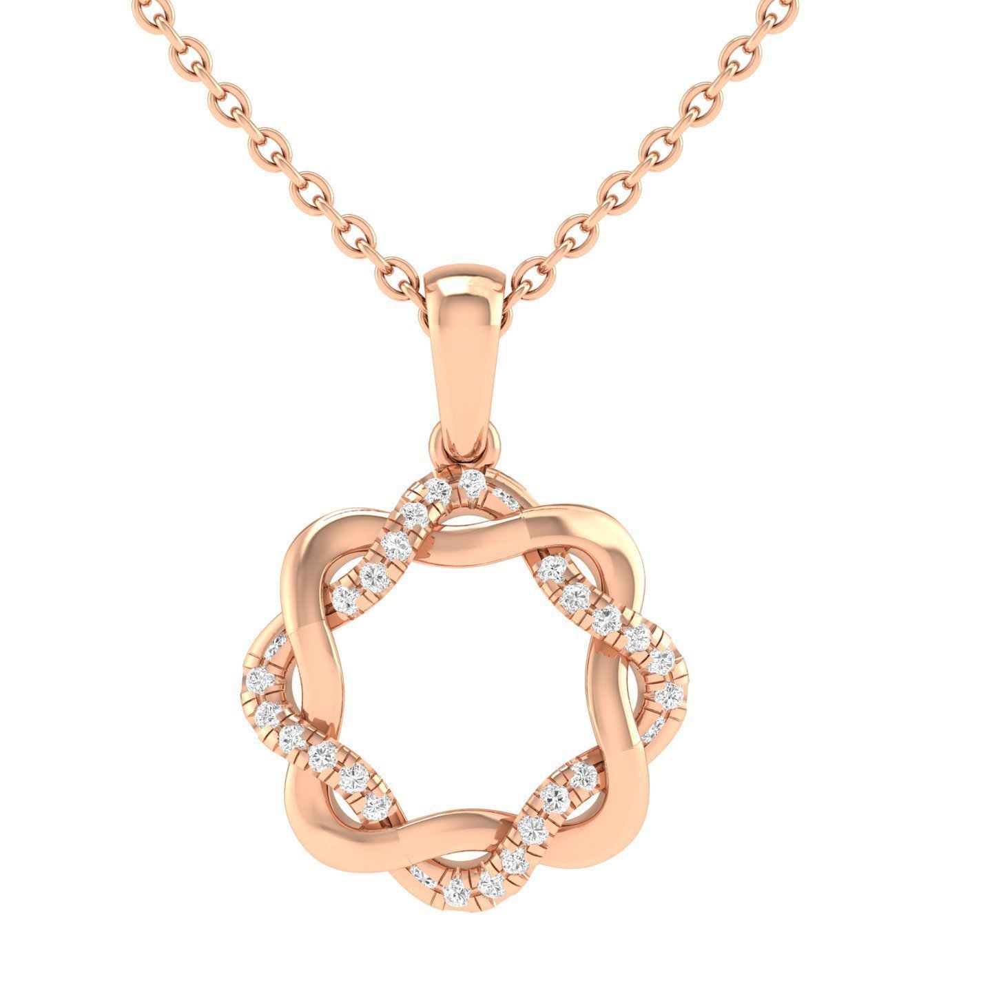 Sparkling Interlocking Circle Necklace