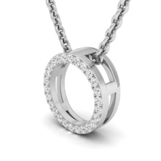Radiant Silver Eternity Necklace featuring interlocking circles adorned with sparkling stones on a delicate silver chain.