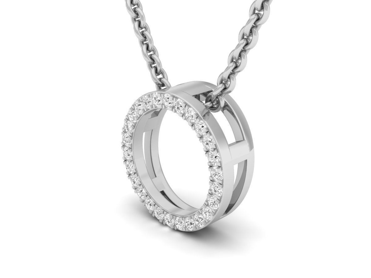 Radiant Silver Eternity Necklace featuring interlocking circles adorned with sparkling stones on a delicate silver chain.