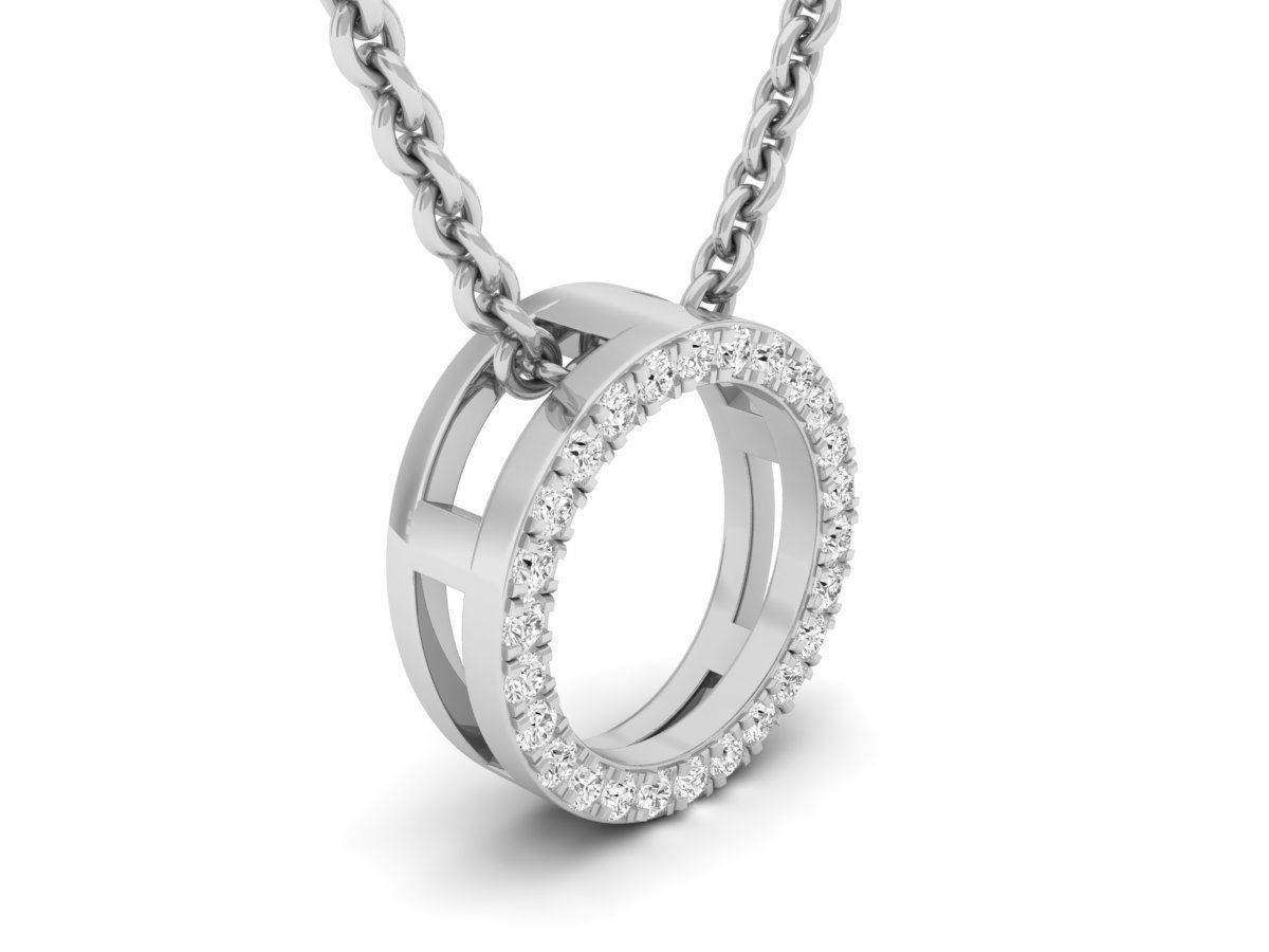 Radiant Silver Eternity Necklace featuring interlocking circles adorned with sparkling stones on a delicate silver chain.