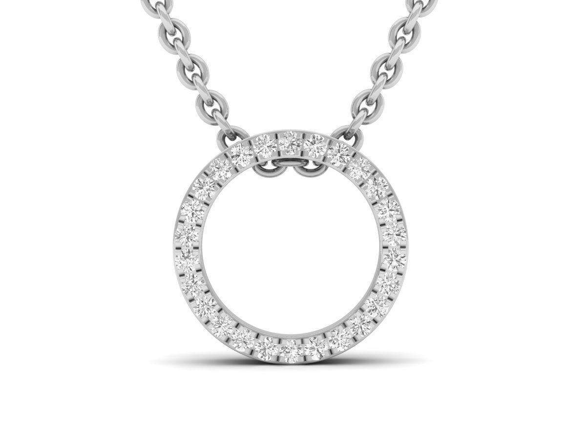 Radiant Silver Eternity Necklace featuring interlocking circles adorned with sparkling stones on a delicate silver chain.