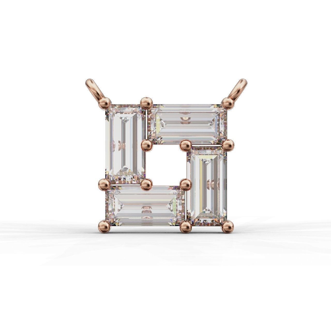 Rectangular Prismatic Silver Pendant with a sleek design and radiant prismatic stone.