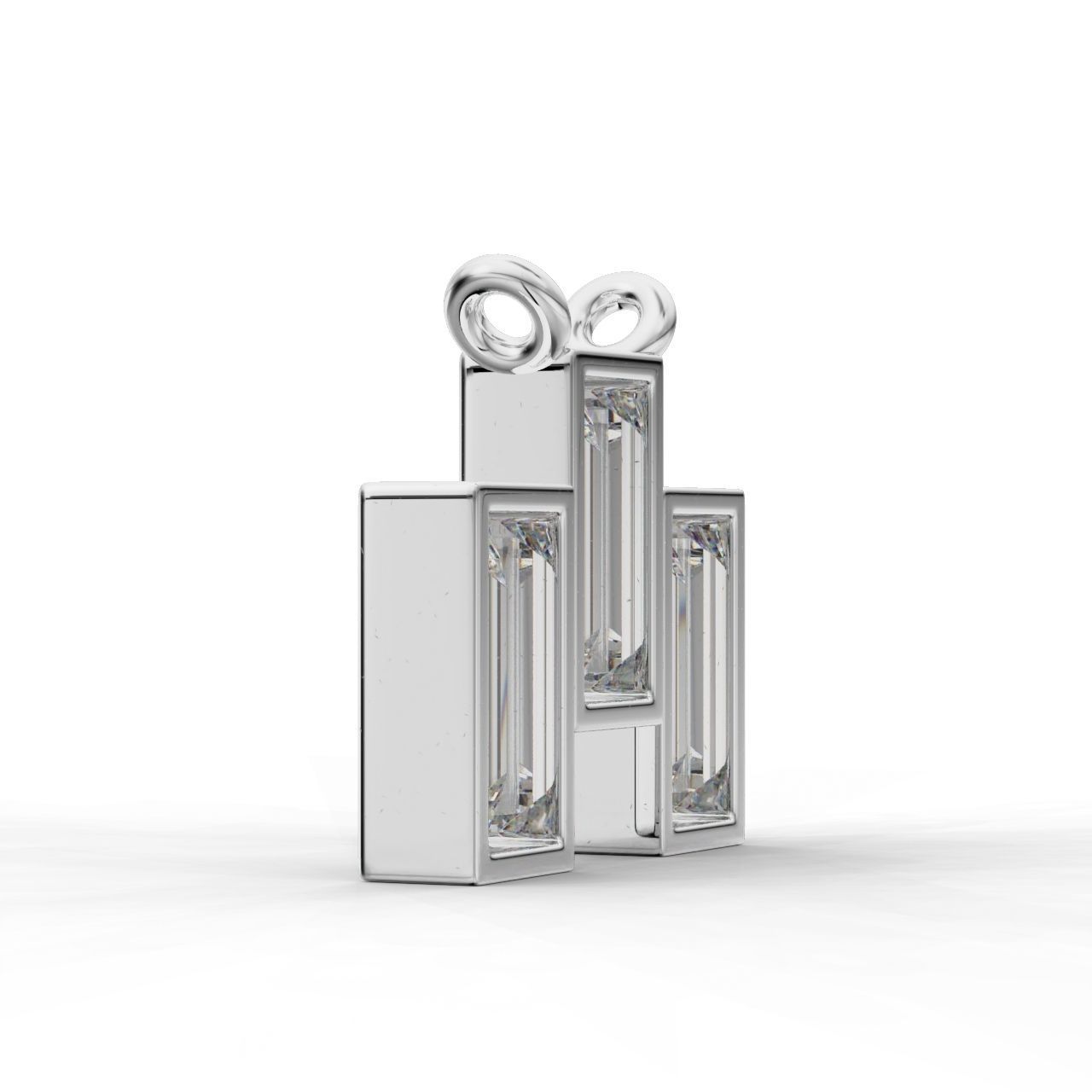 Elegant Clear Stone Pendant with a sleek design and radiant clear stone.