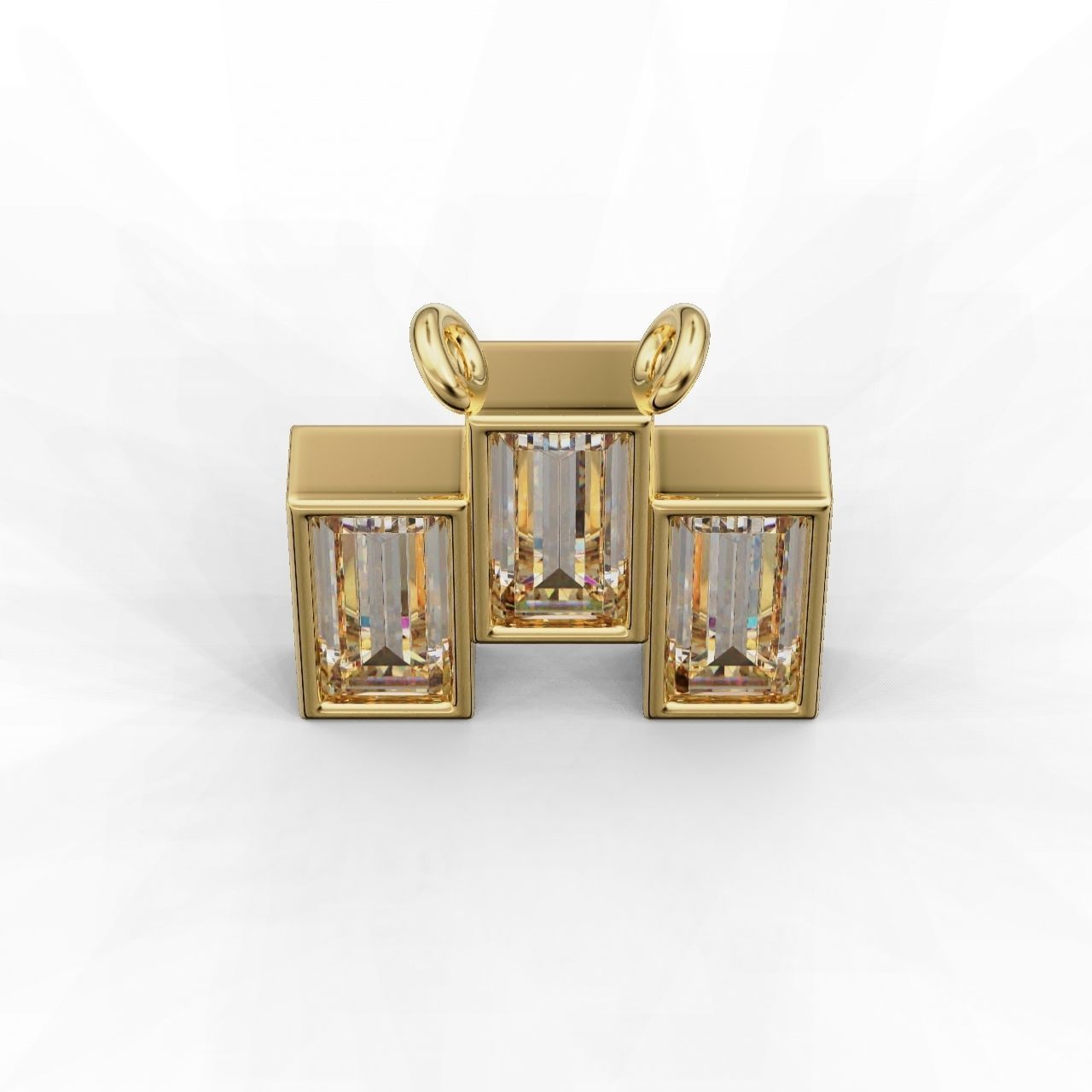 Elegant Clear Stone Pendant with a sleek design and radiant clear stone.