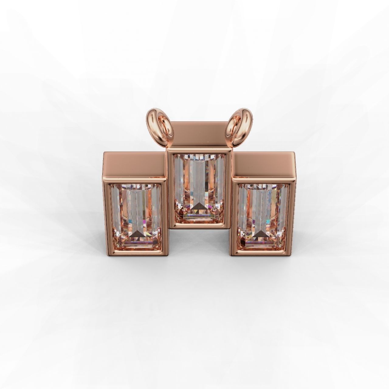 Elegant Clear Stone Pendant with a sleek design and radiant clear stone.