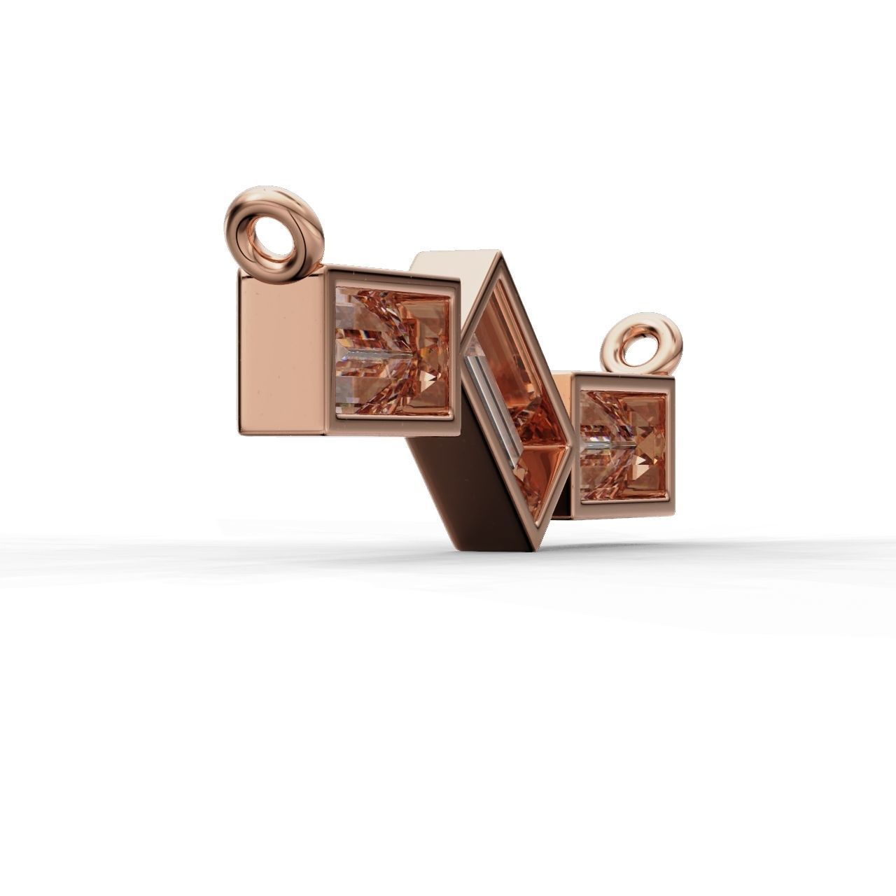 HFS-P020 (10) Luminous Clear Stone Pendant featuring a sleek design and radiant clear stone set in sterling silver.