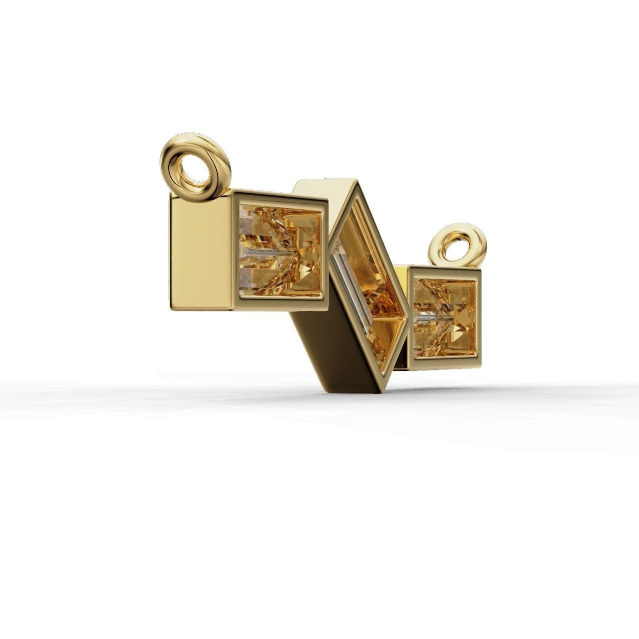 HFS-P020 (13) Luminous Clear Stone Pendant featuring a sleek design and radiant clear stone set in sterling silver.