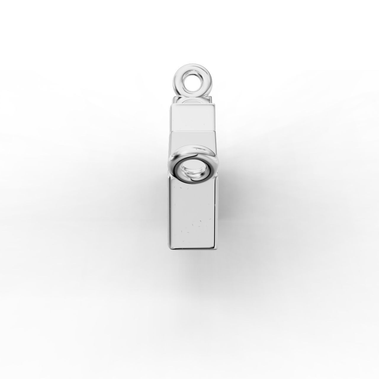 HFS-P020 (6) Luminous Clear Stone Pendant featuring a sleek design and radiant clear stone set in sterling silver.