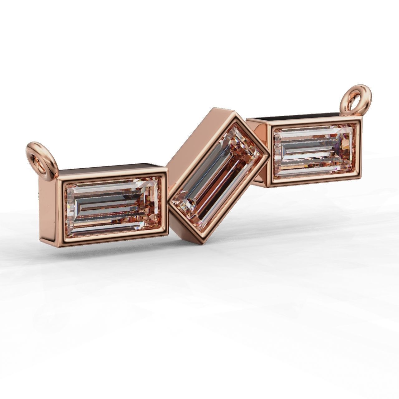 HFS-P020 (8) Luminous Clear Stone Pendant featuring a sleek design and radiant clear stone set in sterling silver.