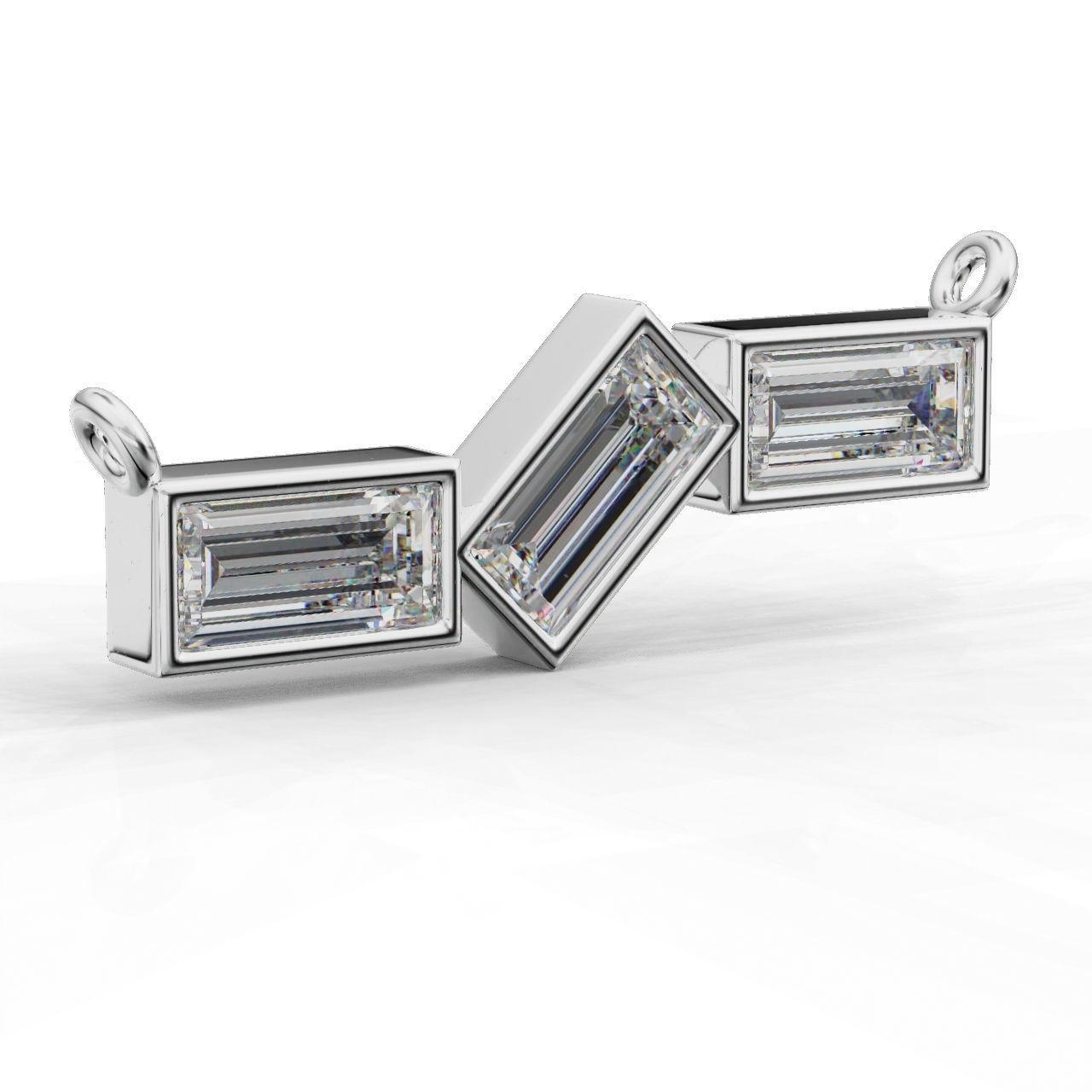 HFS-P020 (9) Luminous Clear Stone Pendant featuring a sleek design and radiant clear stone set in sterling silver.