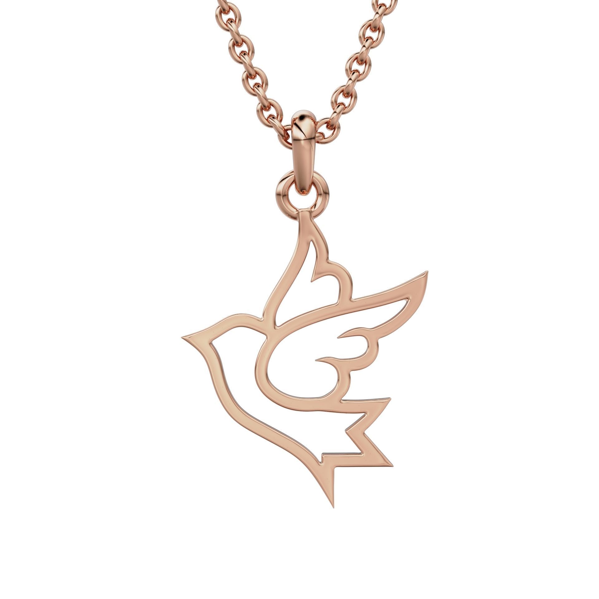HFS-P023 (1) Graceful bird pendant crafted from recycled Silver 925 with a polished finish.