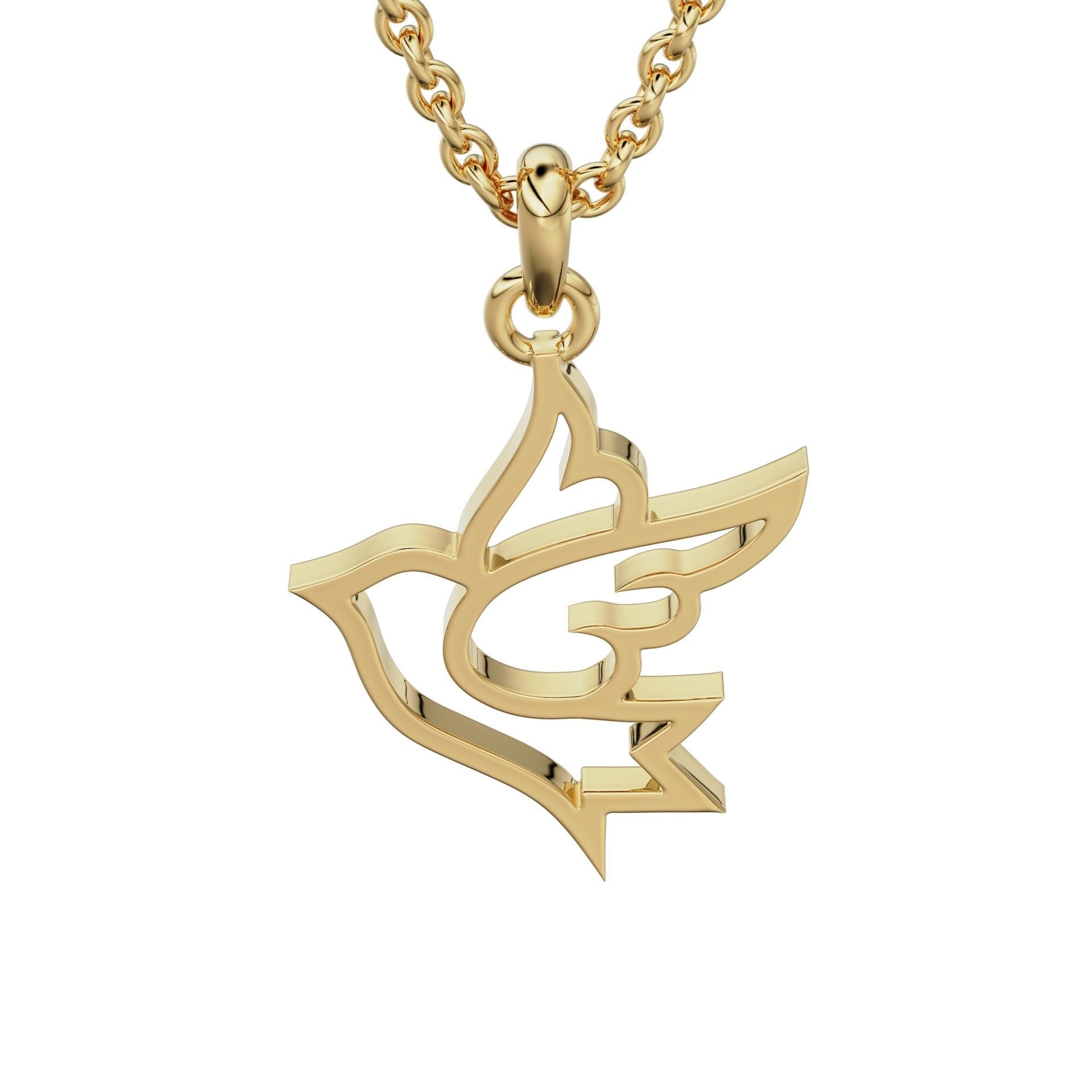 HFS-P023 (3) Graceful bird pendant crafted from recycled Silver 925 with a polished finish.