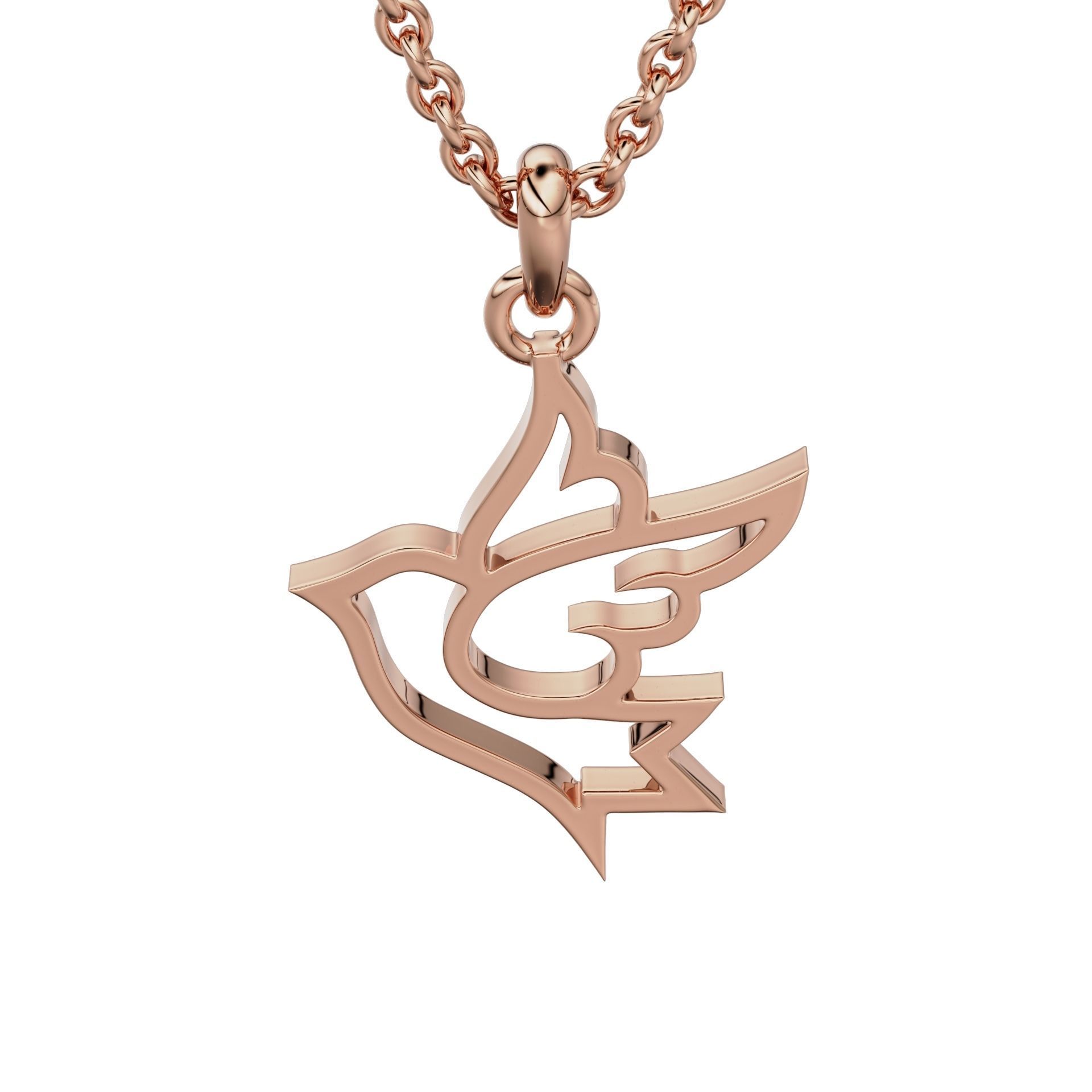 HFS-P023 (4) Graceful bird pendant crafted from recycled Silver 925 with a polished finish.