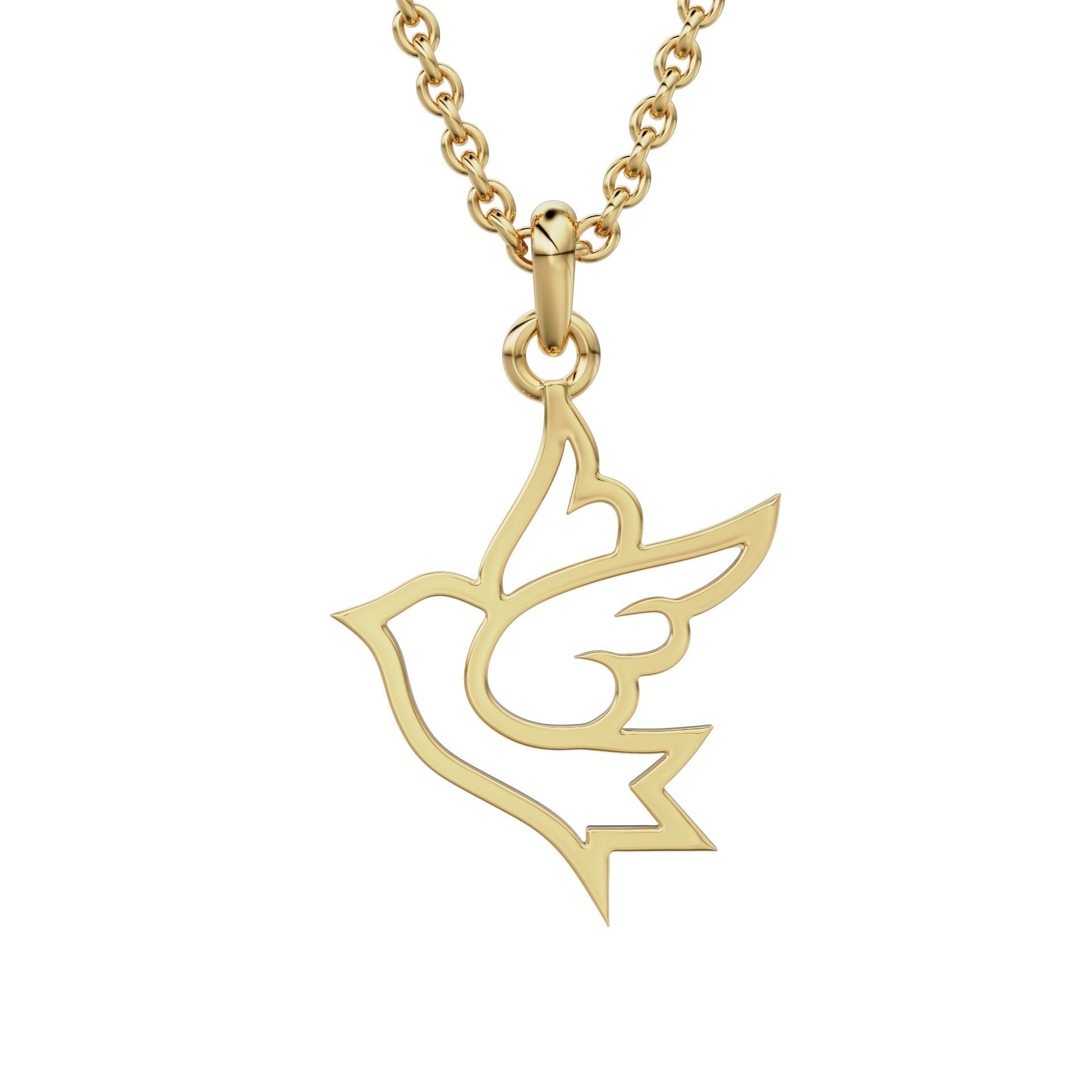 HFS-P023 (5) Graceful bird pendant crafted from recycled Silver 925 with a polished finish.