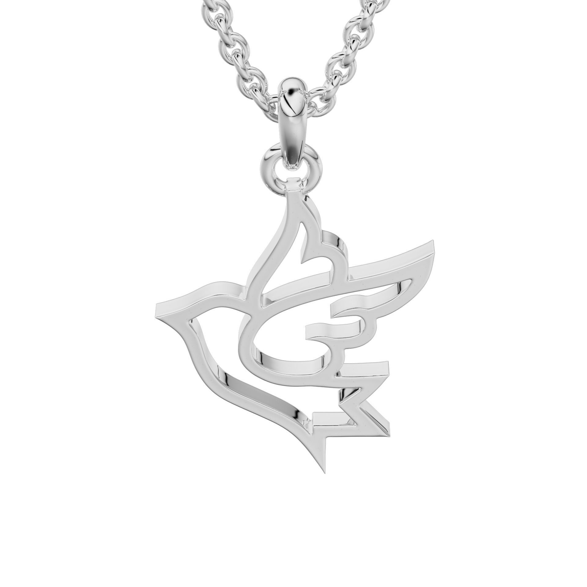 HFS-P023 (6) Graceful bird pendant crafted from recycled Silver 925 with a polished finish.