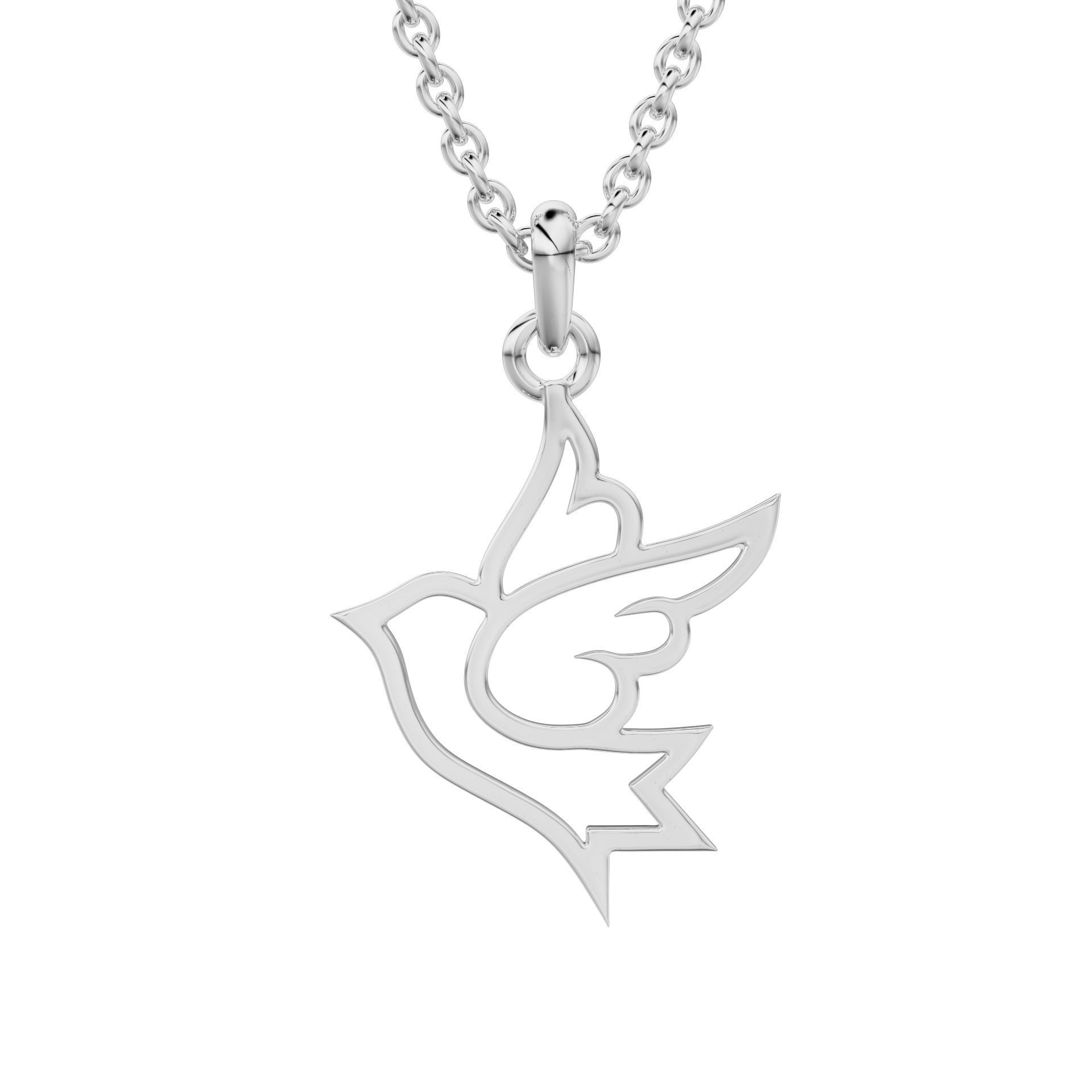 HFS-P023 (8) Graceful bird pendant crafted from recycled Silver 925 with a polished finish.
