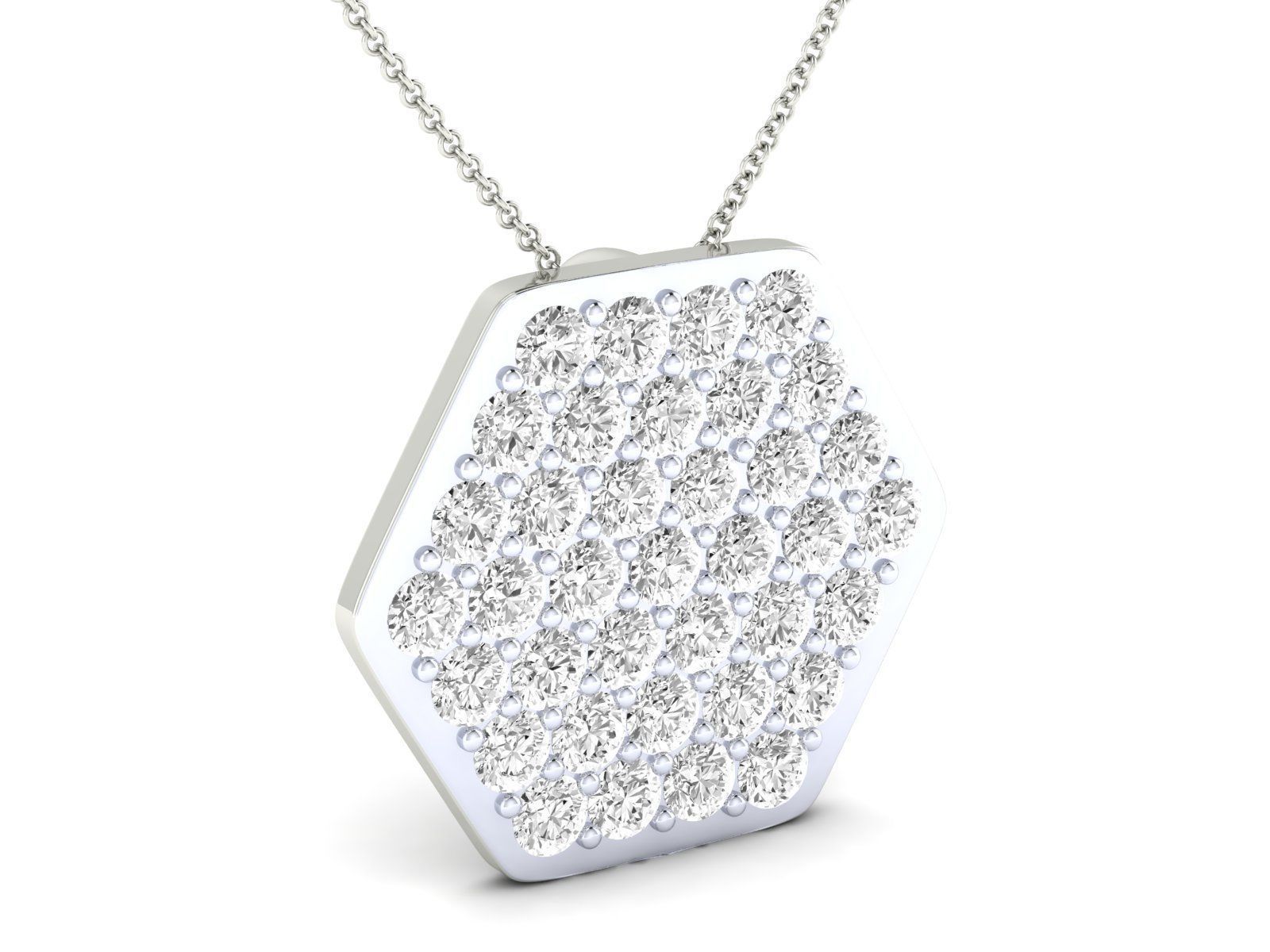 HFS-P025 (1) Radiant Hexagon Silver Pendant with a dazzling hexagonal design in recycled Silver 925.