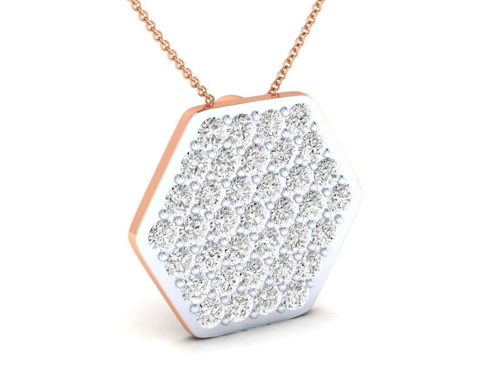 HFS-P025 (6) Radiant Hexagon Silver Pendant with a dazzling hexagonal design in recycled Silver 925.