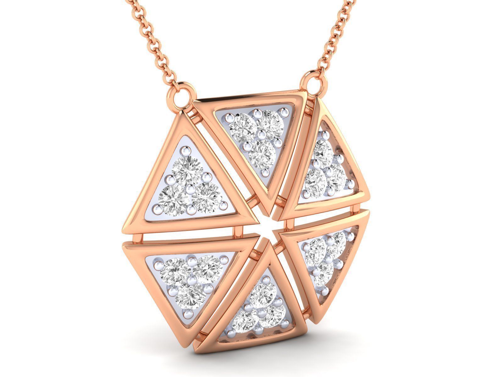 Radiant Geometric Silver Pendant with a sleek geometric design in recycled Silver 925.