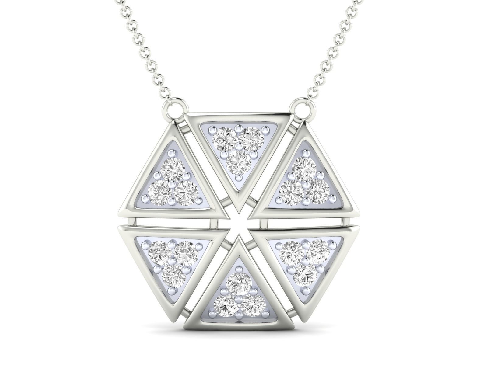 Radiant Geometric Silver Pendant with a sleek geometric design in recycled Silver 925.
