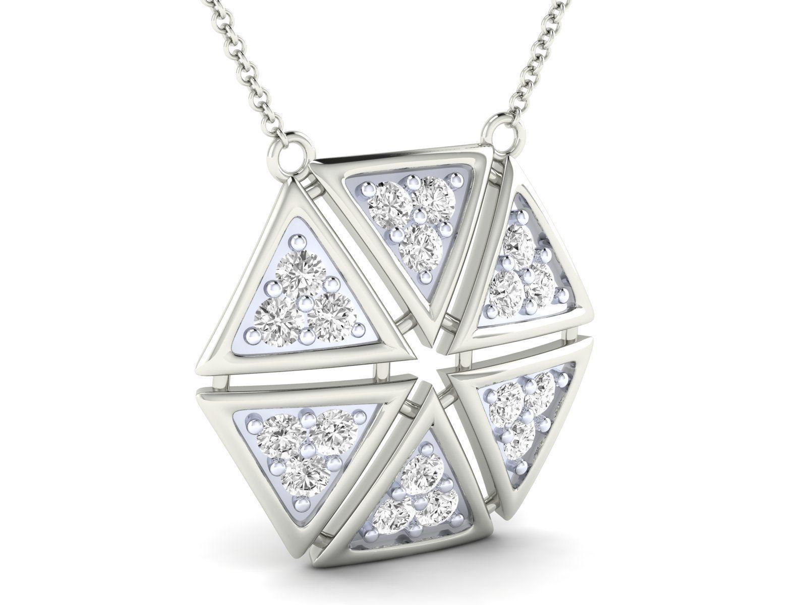Radiant Geometric Silver Pendant with a sleek geometric design in recycled Silver 925.