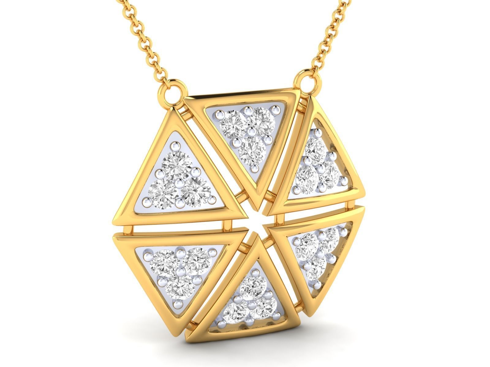 Radiant Geometric Silver Pendant with a sleek geometric design in recycled Silver 925.