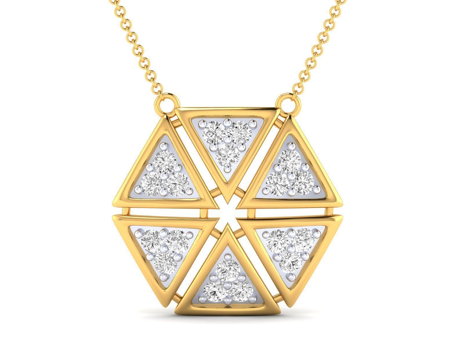 Radiant Geometric Silver Pendant with a sleek geometric design in recycled Silver 925.