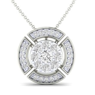 Lustrous Halo Silver Pendant featuring a radiant halo design in recycled Silver 925.