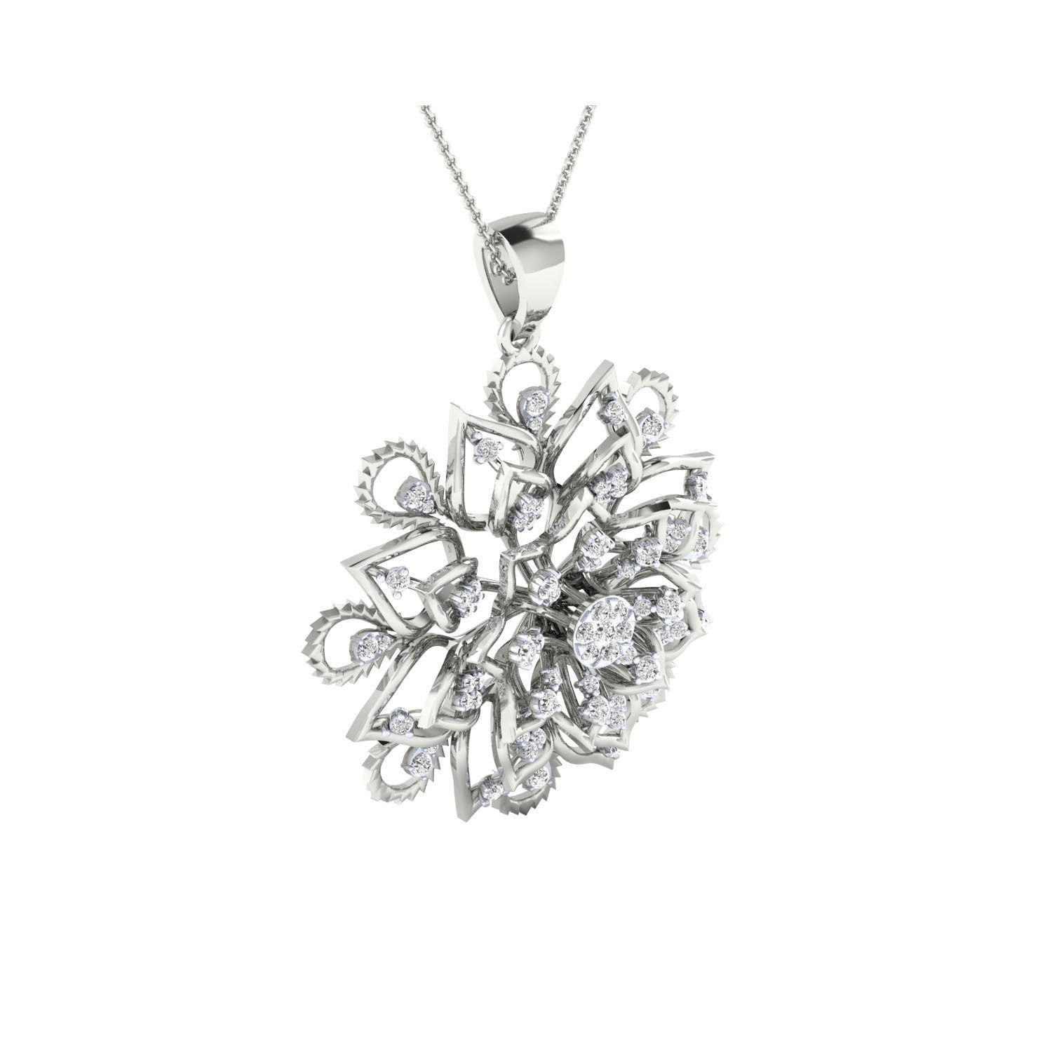 Elegant Floral Silver Pendant featuring a delicate floral design crafted from high-quality silver