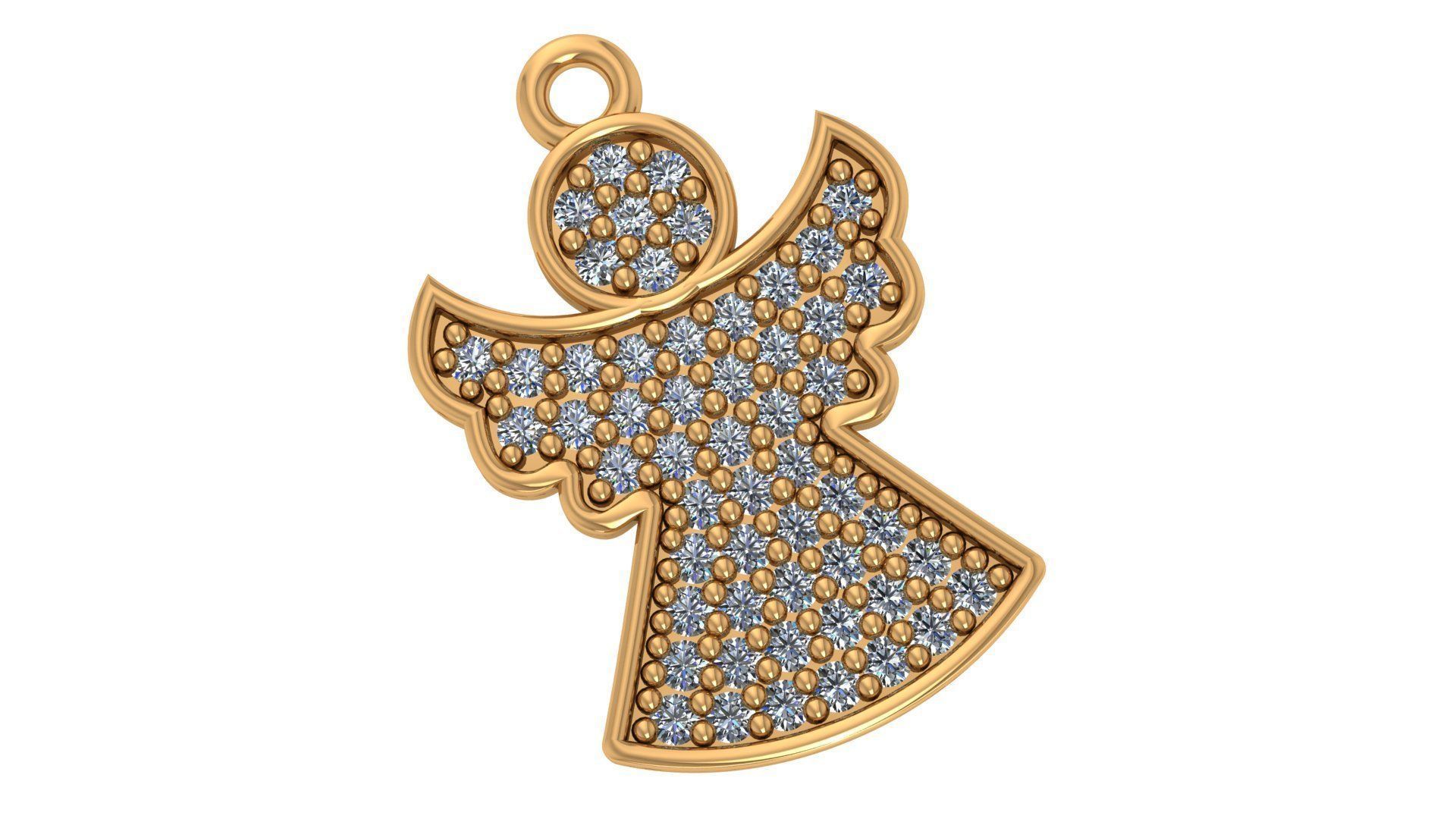 Shimmering Angelic Pendant with sparkling accents
