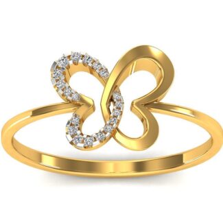 Elegant Butterfly Silver Ring with high-polished finish and sparkling stones.