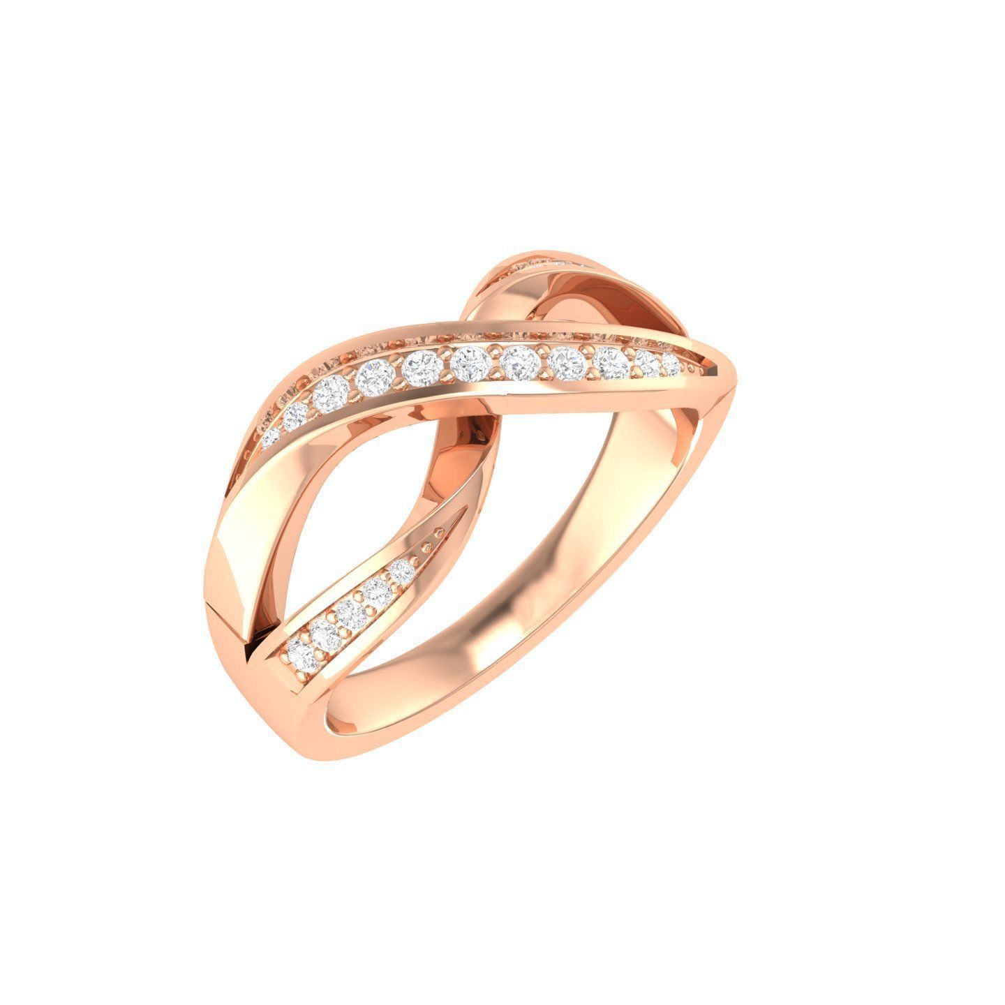 HFS-R046 (1) Twisted Infinity Silver Ring with unique twisted design, crafted from Silver 925, high-polished finish