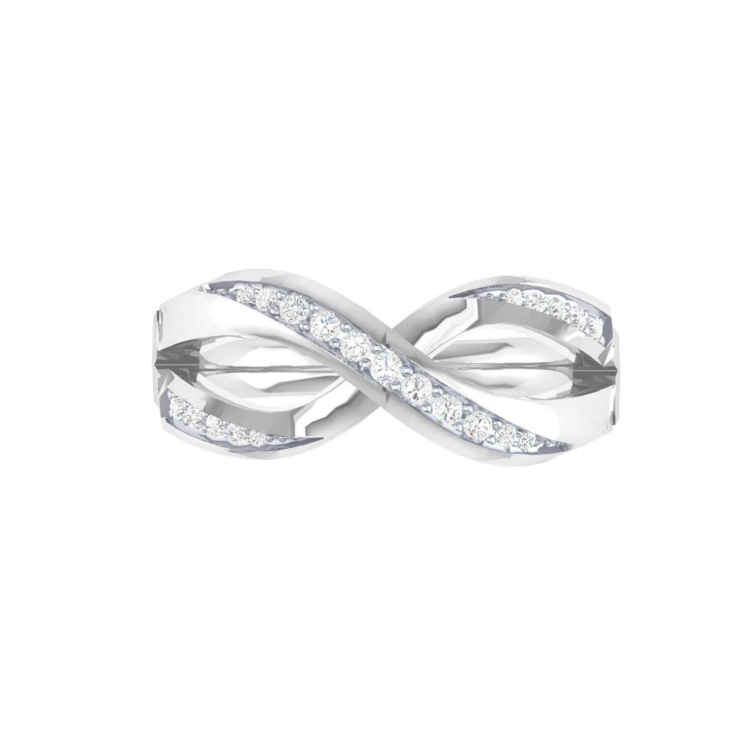 HFS-R046 (10) Twisted Infinity Silver Ring with unique twisted design, crafted from Silver 925, high-polished finish