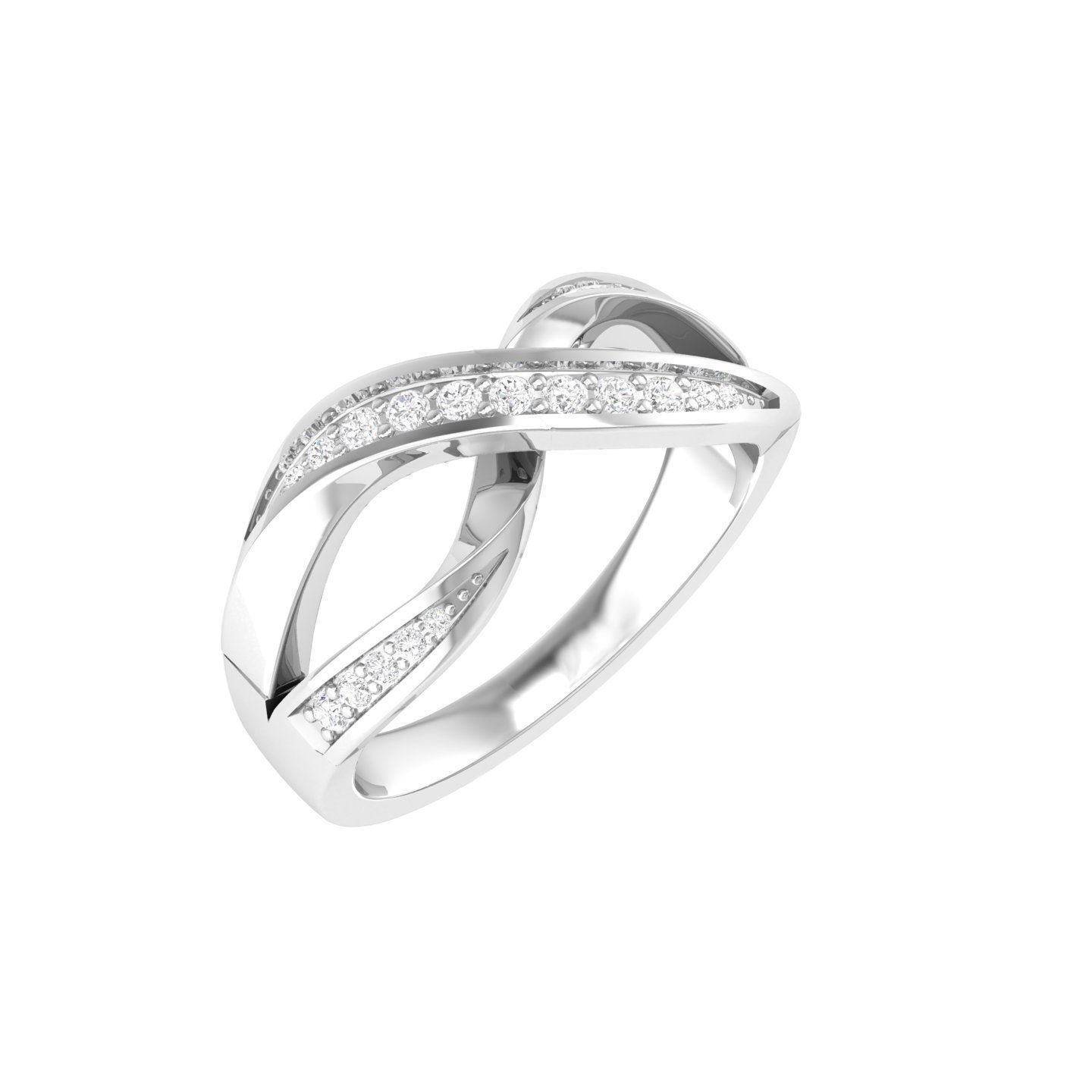 HFS-R046 (7) Twisted Infinity Silver Ring with unique twisted design, crafted from Silver 925, high-polished finish