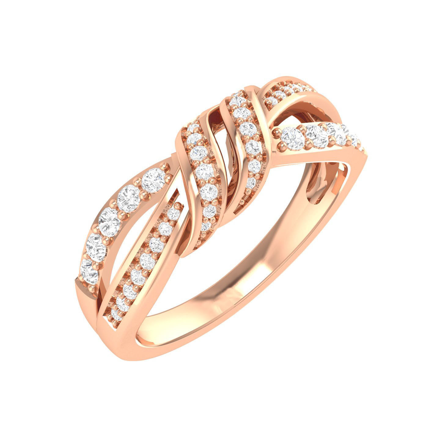 Radiant Twisted Silver Ring with unique twisted design, crafted from Silver 925, high-polished finish