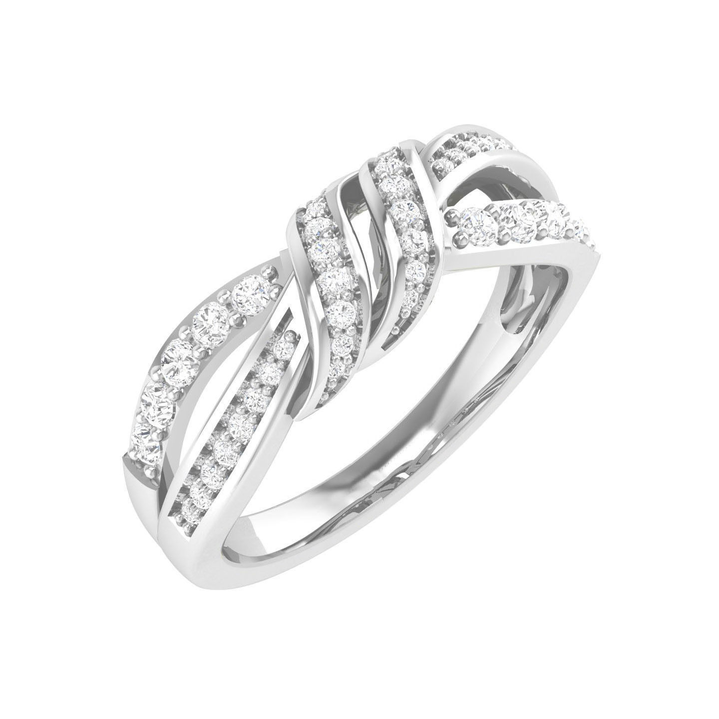 Radiant Twisted Silver Ring with unique twisted design, crafted from Silver 925, high-polished finish