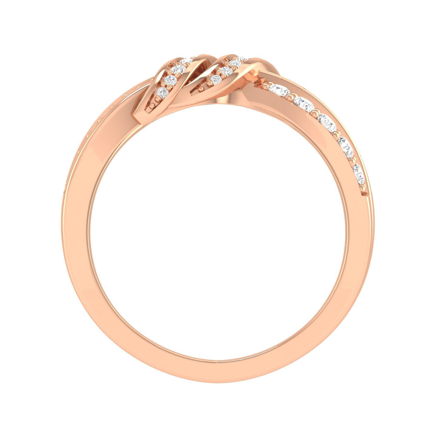 Radiant Twisted Silver Ring with unique twisted design, crafted from Silver 925, high-polished finish