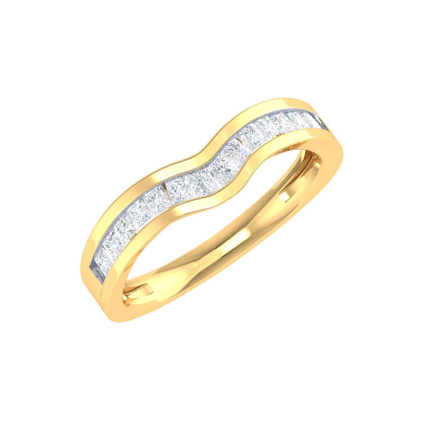 HFS-R050 (12) Sparkling Wave Silver Ring with wave-inspired design, crafted from Silver 925 and featuring sparkling accents