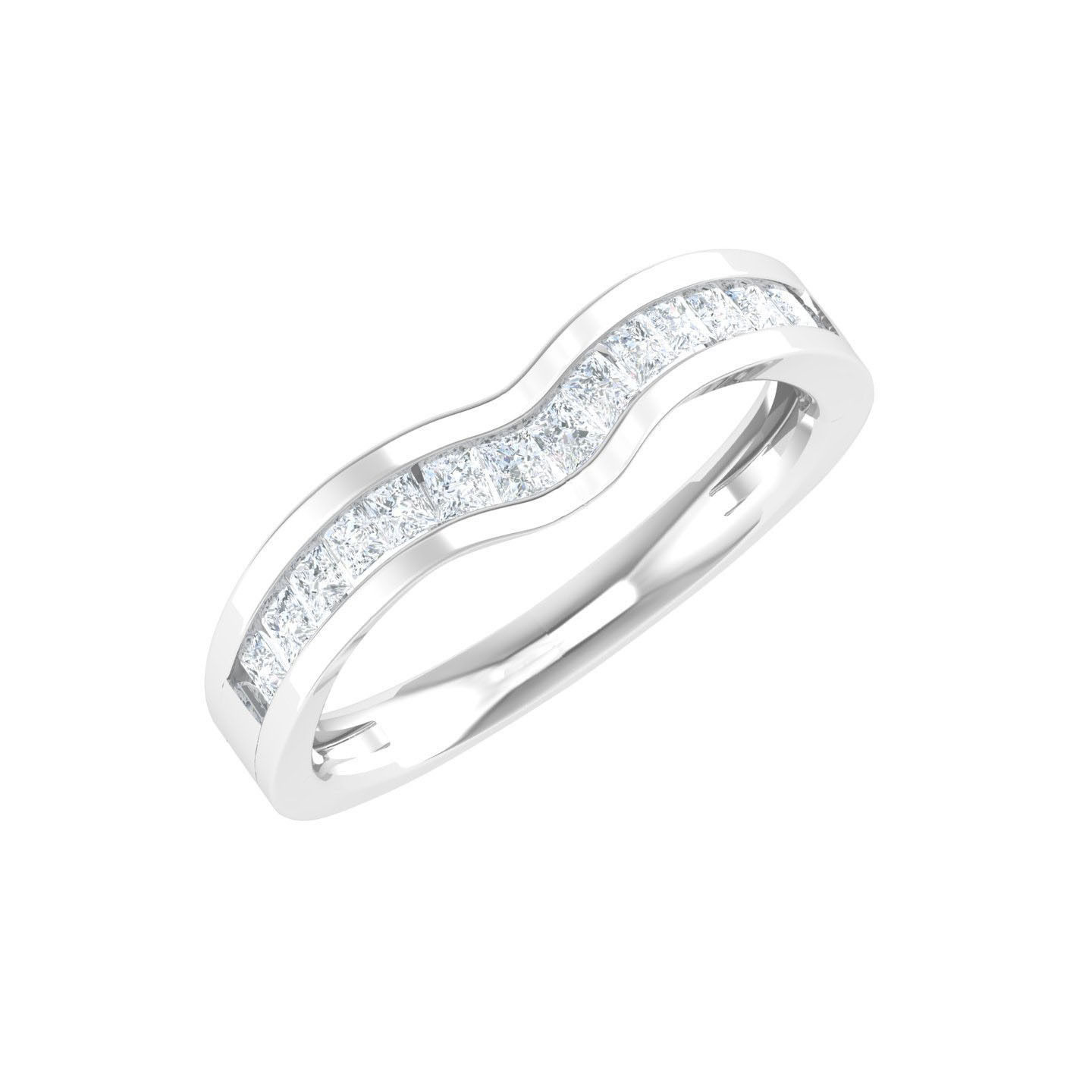 HFS-R050 (4) Sparkling Wave Silver Ring with wave-inspired design, crafted from Silver 925 and featuring sparkling accents